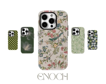 Green Floral MagSafe Case – Tough Protective Cover for iPhone & Samsung