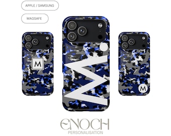 Personalised Cheetah Camo Initial MagSafe Phone Case – Custom Tough Protective Cover for iPhone & Samsung