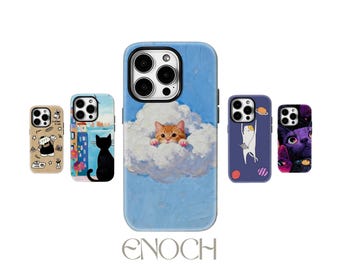 Cat MagSafe Blue Phone Case – Tough Protective Cover for iPhone & Samsung