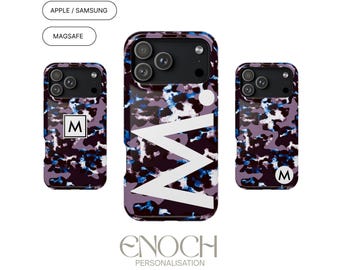 Personalised Cheetah Camo Initial MagSafe Phone Case – Custom Tough Protective Cover for iPhone & Samsung