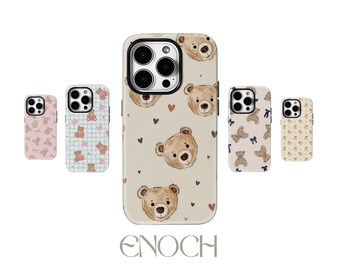 Pink Teddy Bear Bow MagSafe Case – Tough Protective Cover for iPhone & Samsung