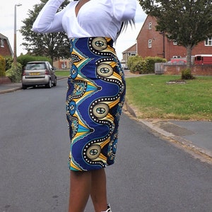 African Print Pencil Skirt image 1