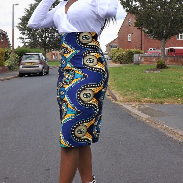 African Print Pencil Skirt