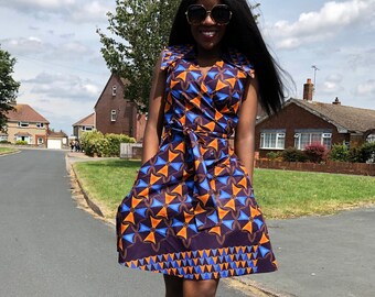 African Print Wrap Dress