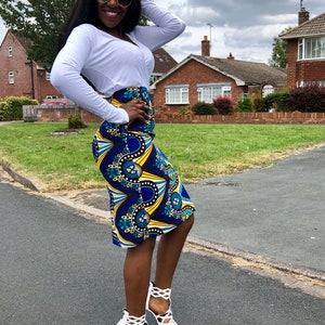 African Print Pencil Skirt image 6