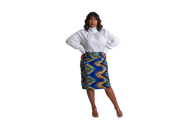 African Print Pencil Skirt image 2