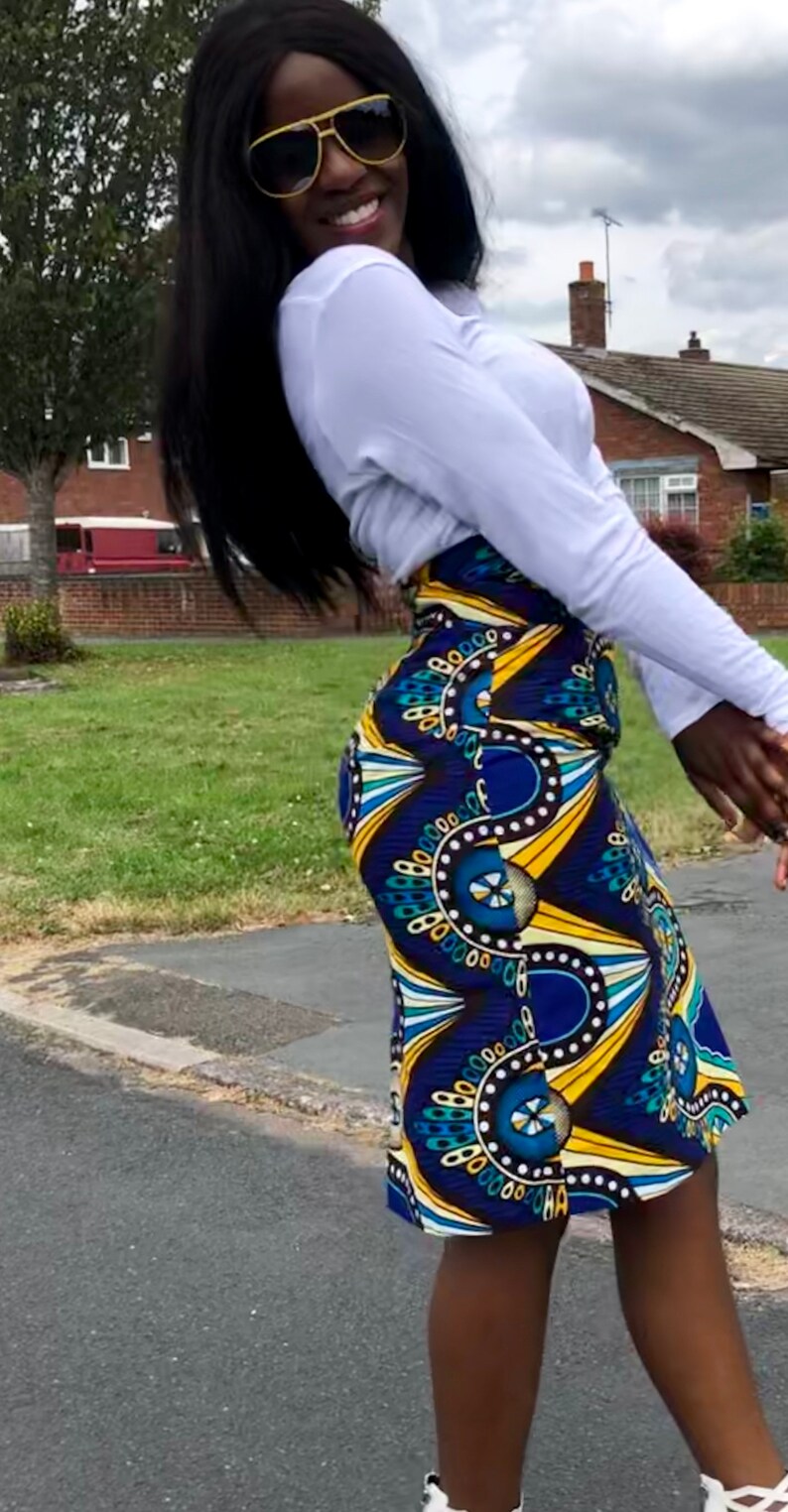 African Print Pencil Skirt image 4