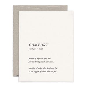 Trost Karte – Letterpress Lexikon Design | Beileids- und Ermutigungskarte für schwierige Zeiten