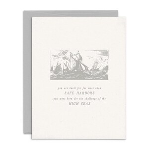 Gebaut für hohe See, Ermutigungskarte - maritimes Vintage-Design für harte Zeiten