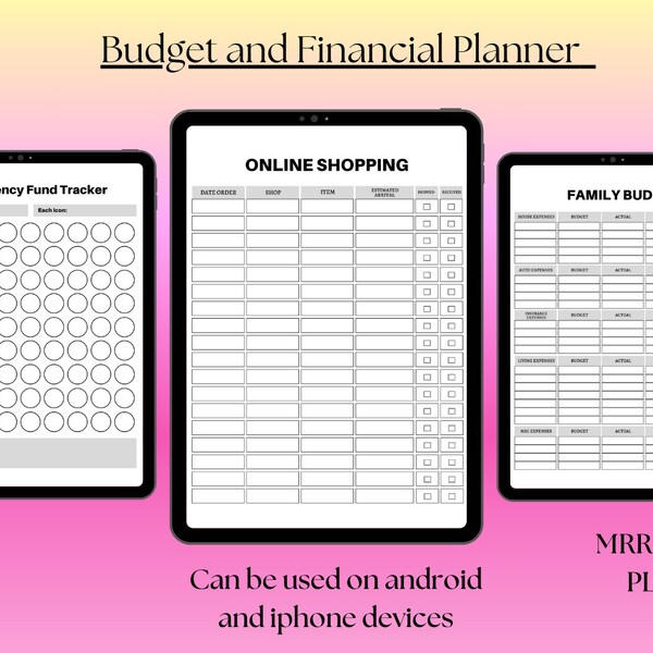 Digital Budget and Financial Planner, Passive Income, Master Resell Rights, Private Label Rights, Digital Product, Editable, Canva Template