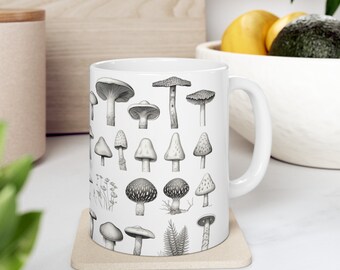 Mushroom Mug, Botanical Mug, Mug Mushroom, Mushroom Mugs, Mushroom Mug 11oz, Mushroom Culture, Toadstool, Small Nature Mug, Nature Lover Mug