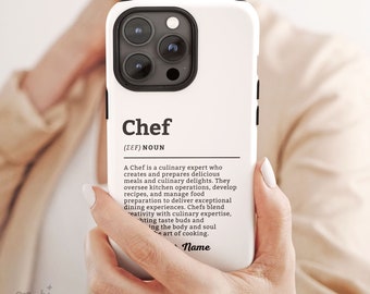 Chef Definition Phone Case Personalized Name iPhone for 15 14 13 12 11 X Xs max Xr 11 Pro MAX, Samsung Galaxy, Pixel, gift for mom dad