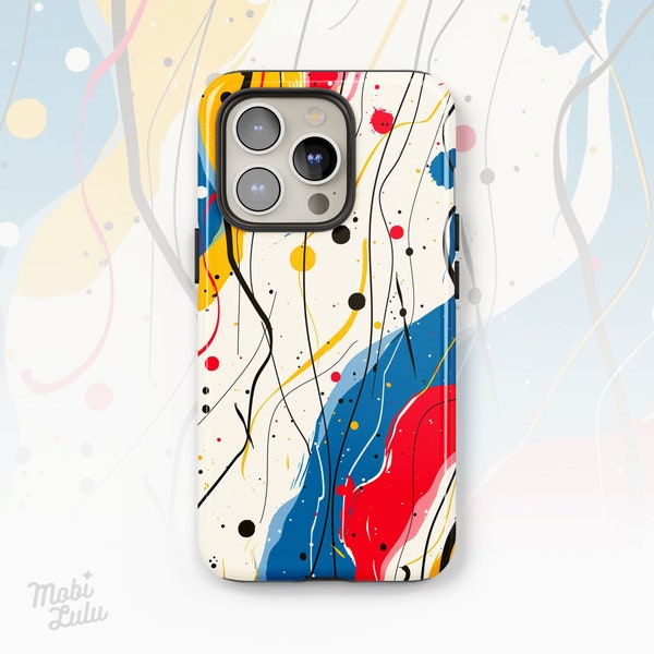 Abstract Ink Splats Phone Case For iPhone 14 12 13 Pro Max XR Pro Max Tough Snap Cover MagSafe Case, Christmas Gift for Mom, Birthday Gift