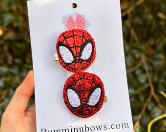 Spider feltie clips | superhero hair accessories