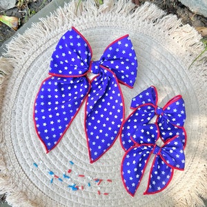 Stars Bow | red white and blue bows | patriotic bow | Fourth of July fable bow