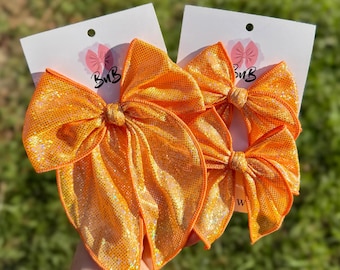 Orange holo bow | sailor shimmer bows