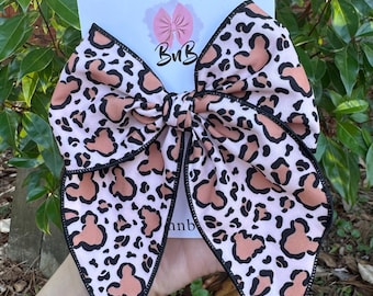 Cheetah mouse bow | brown leopard sailor bow