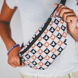 Checkered Mouse Fanny pack | shoulder bag | adjustable park bag