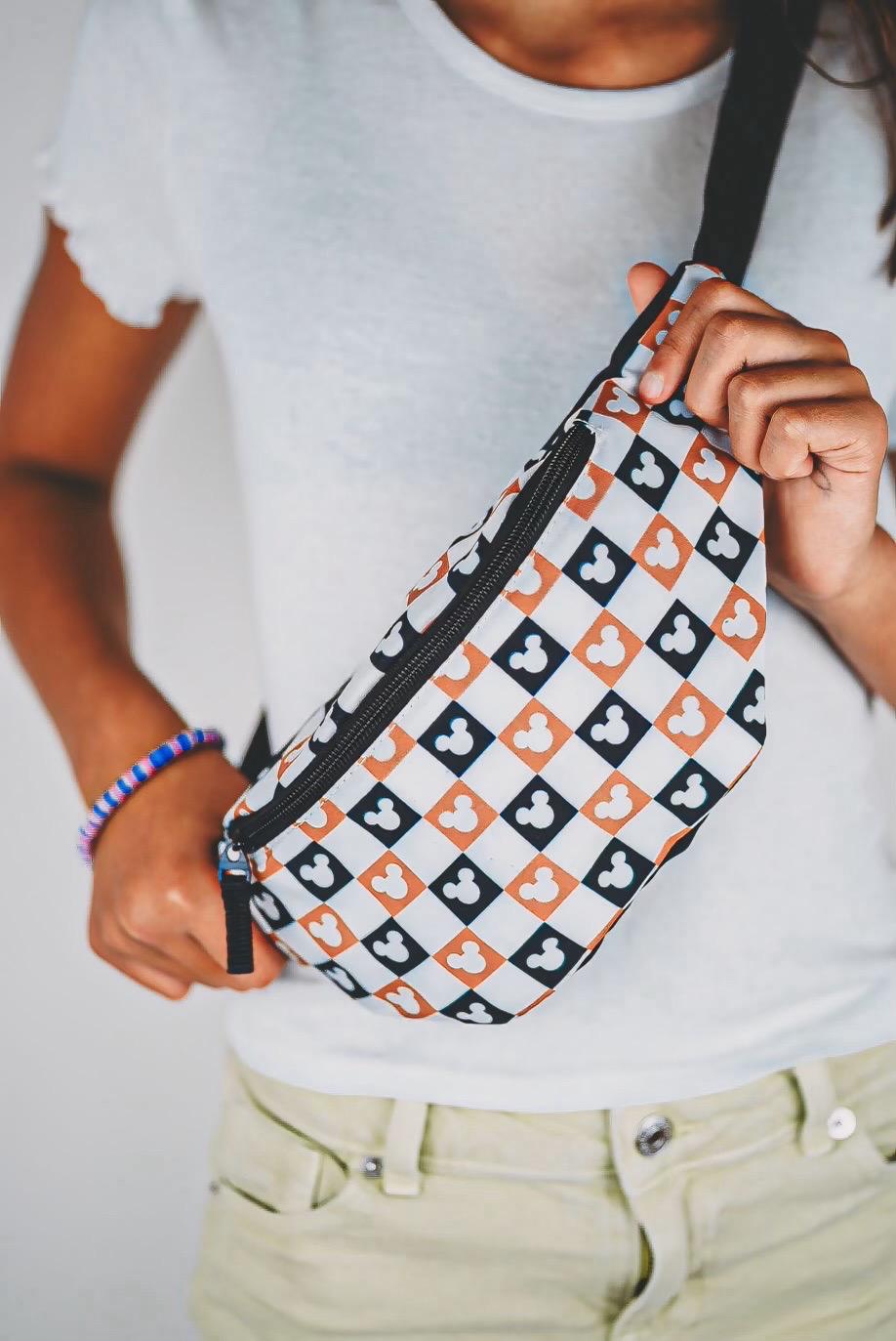 Checkered Mouse Fanny pack | shoulder bag | adjustable park bag