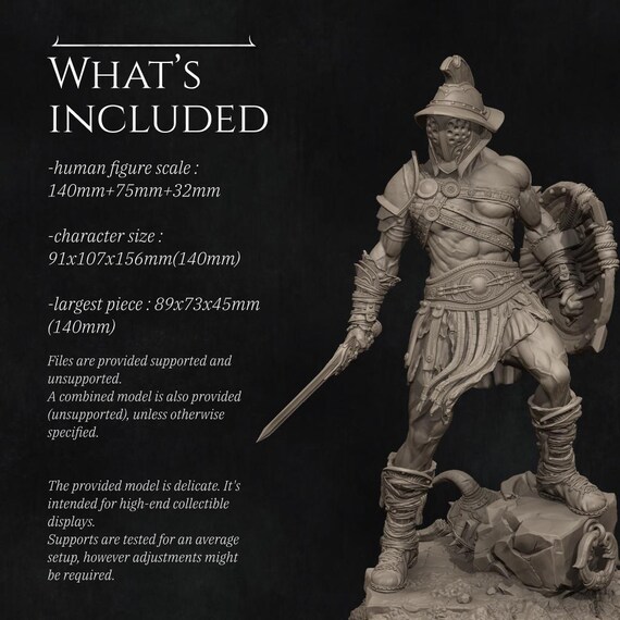 Gladiator Swordsman 32mm/75mm/100mm/140mm D&d/pathfinder by