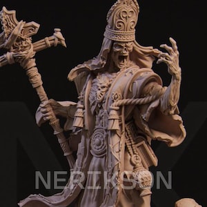 Undead Priest 32mm/75mm/100mm/140mm D&D/Pathfinder By Nerikson Models