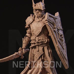 Undead Knight 32mm/75mm/100mm/140mm D&D/Pathfinder By Nerikson Models