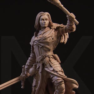 Nameless Hero No Helmet 32mm/75mm/100mm/140mm D&D/Pathfinder By Nerikson Models