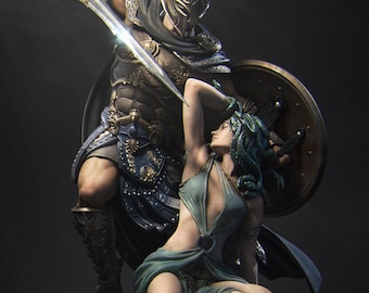 Perseus and Medusa 32mm/75mm/100mm/130mm D&D/Pathfinder By Nerikson Models