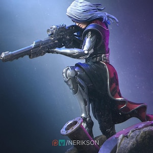 Aryn The Sniper Assassin 32mm/75mm/100mm/130mm D&D/Pathfinder By Nerikson Models