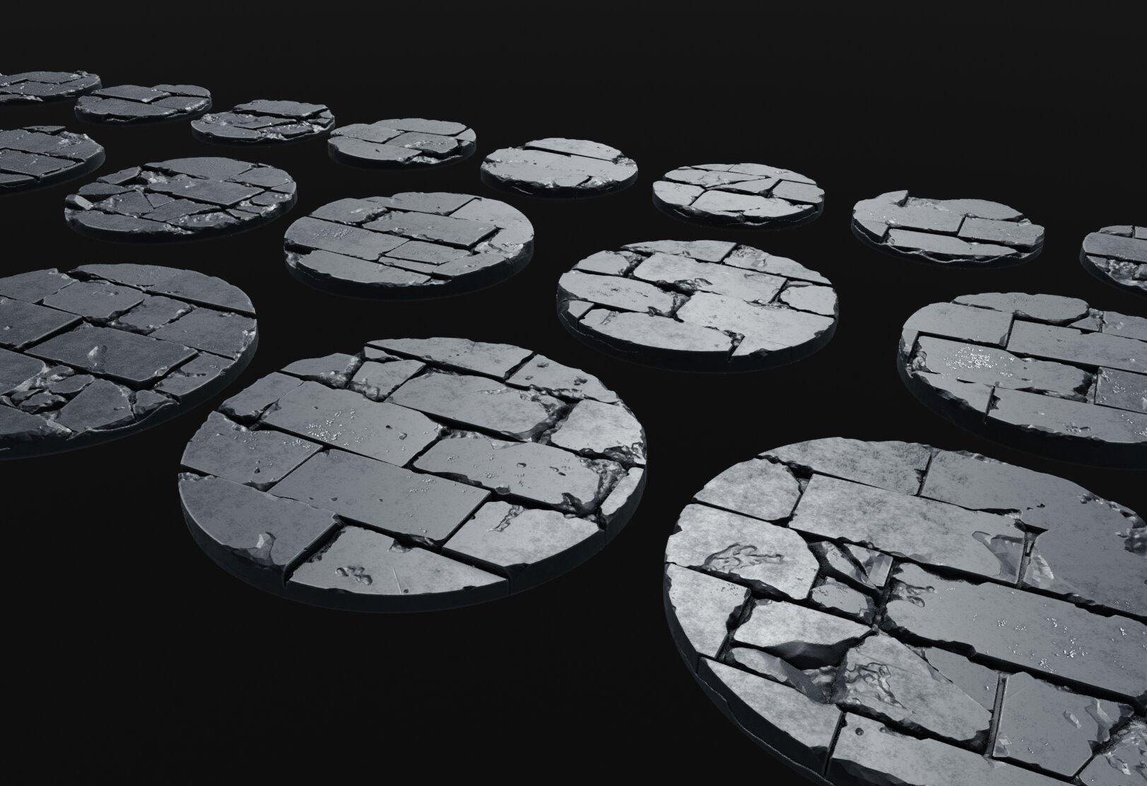 Socle Décoratif Ruined Empire City - Rectangle 170x110mm - Impression 3D Artisanale