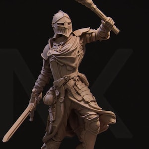 Nameless Hero With Helmet 32mm/75mm/100mm/140mm D&D/Pathfinder By Nerikson Models