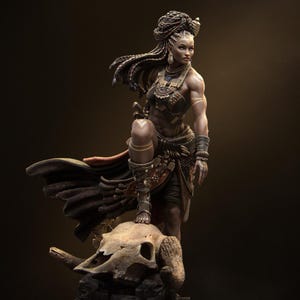 Elzebe The Warrior Queen 32mm/75mm/100mm/140mm D&D/Pathfinder By Nerikson Models
