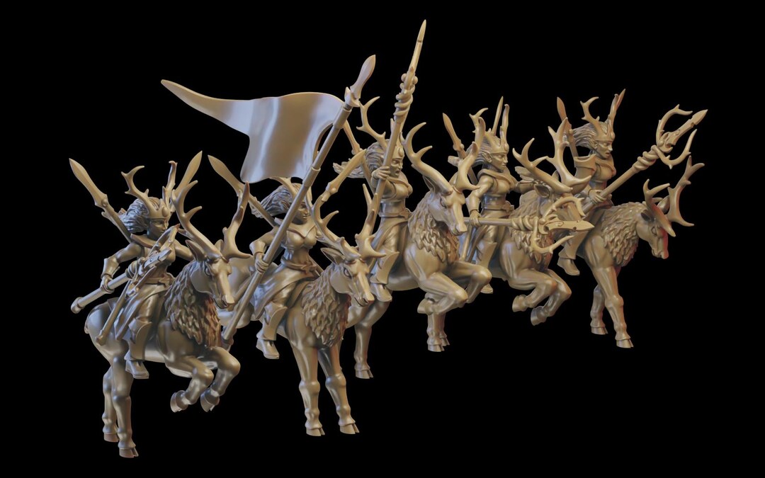 Wood Elf Deer Cavalry Multipart Kit 28mm - Illhadiel - Etsy