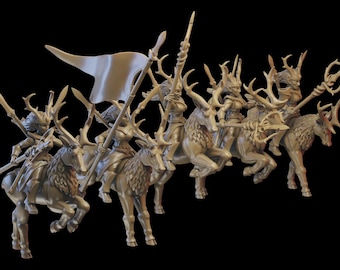 Wood Elf Deer Cavalry Multipart Kit 28mm - Illhadiel