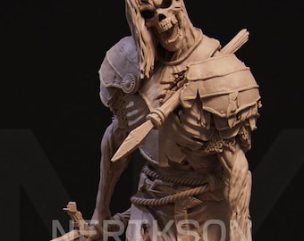 Skeleton Warrior 32mm/75mm/100mm/140mm D&D/Pathfinder By Nerikson Models