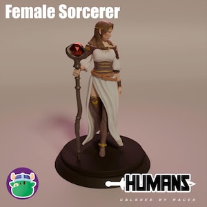 Female Human Sorcerer DnD 37mm Scale