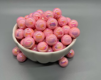 10 Perlen hellrosa UV glänzende Acrylperlen 16 mm DIY-Ideen Geschenk-Ideen