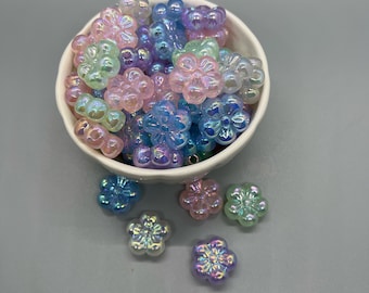 10 Perlen Klare Leuchtblumen Zufällige Farben Perlen DIY Ideen Geschenkideen