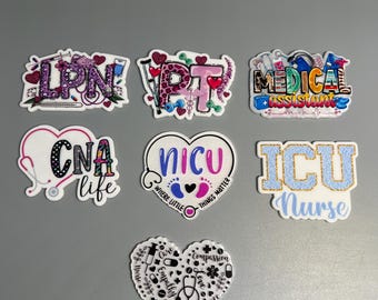 Flatback One Sided Resin Planar Acrylics Medical badge reel accessories LPN PT Medical Assistant cna nicu icu DIY ideas Gift Ideas