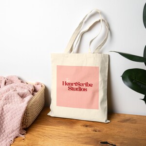 Stylish Cotton Canvas Tote Bag, Eco-Friendly Shopping Bag, Reusable Grocery Tote, Trendy Beach Bag, HeartScribe Studios Design