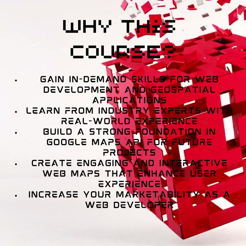 Google Maps JavaScript API Course | Web Mapping | Interactive Maps | Geolocation | Data Visualization | Customization | Troubleshooting image 5