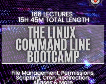 Linux Command Line Bootcamp: File Management, Scripting (Digital Download)