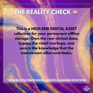 May include: A digital graphic with a purple and gold abstract background. Text reads "THE REALITY CHECK" and describes a high-end digital asset collection for offline storage. The bottom text says "THE WORLD'S ULTIMATE DIGITAL ARCHIVE & LEARNING ECOSYSTEM."