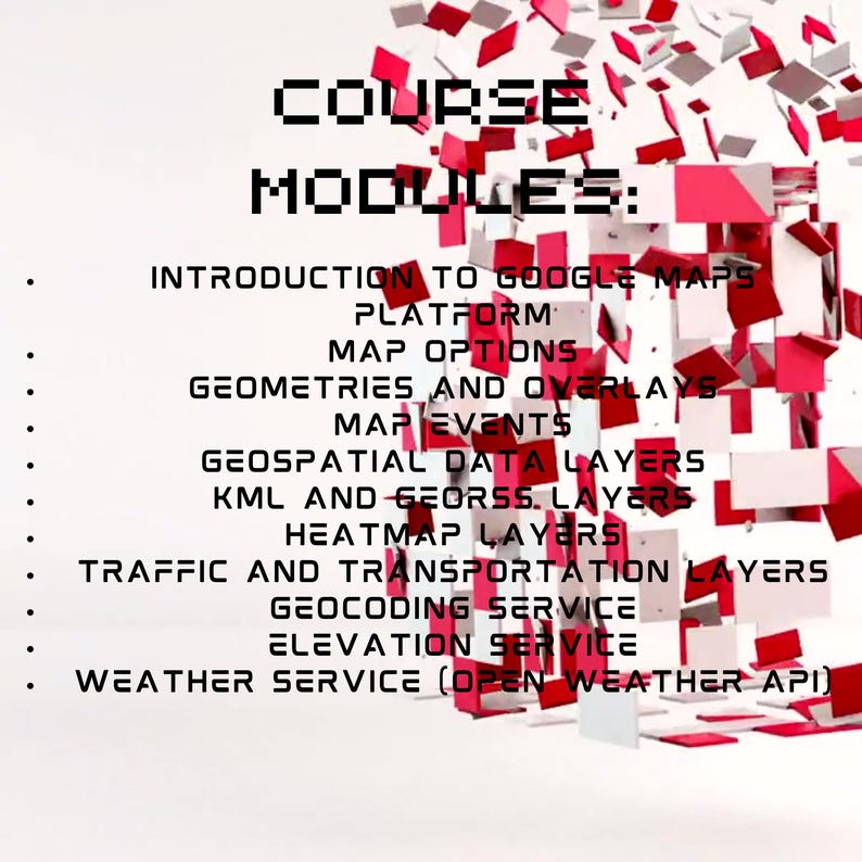 Google Maps JavaScript API Course | Web Mapping | Interactive Maps | Geolocation | Data Visualization | Customization | Troubleshooting image 4