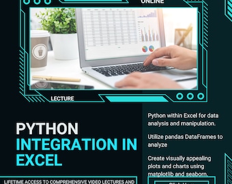 Python in Excel Course: Data Analysis, Pandas, Plotting (Video + Ebooks)