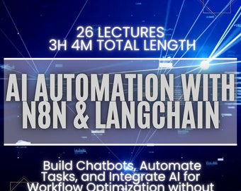AI Automation with n8n & LangChain: Build Chatbots, Automate Tasks, and Integrate AI for Workflow Optimization without Code! + Ebooks