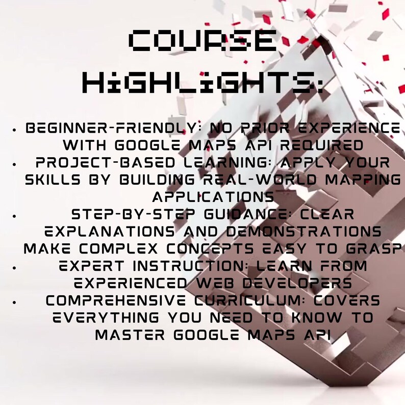 Google Maps JavaScript API Course | Web Mapping | Interactive Maps | Geolocation | Data Visualization | Customization | Troubleshooting image 3