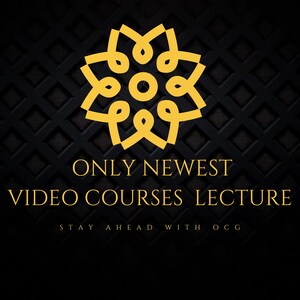 以下が含まれることがあります： 黒い背景に金色の幾何学模様。デザインの下に「ONLY NEWEST VIDEO COURSES LECTURE STAY AHEAD WITH OCG」というテキストがあります。