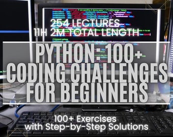 Python Coding Challenges: 100+ Exercises with Video Solutions + Ebook Library