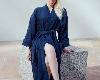 Peignoir spa personnalisé en coton éponge | Monogramme brodé personnalisé